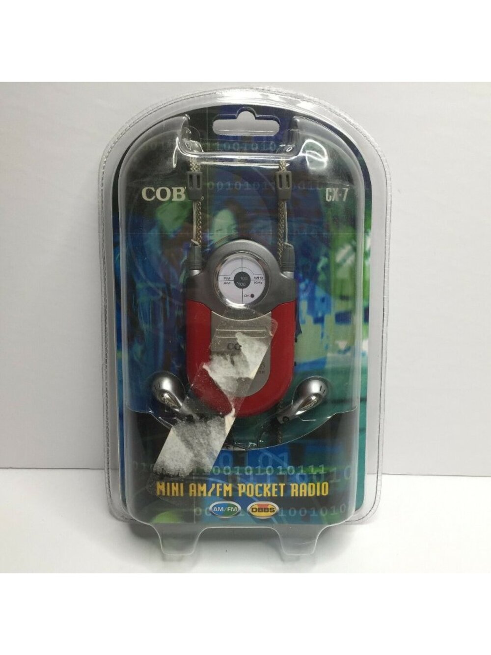 Coby Dynamic Bass Boost System Red CX-7 AM/FM Radio Mini Pocket Radio Earbuds